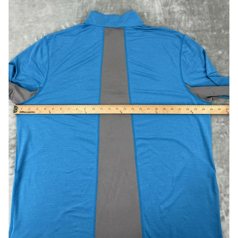 The North Face 1/4 Zip Shirt Men XL  Blue Gray Flash Dry Stretch Lightweight Run